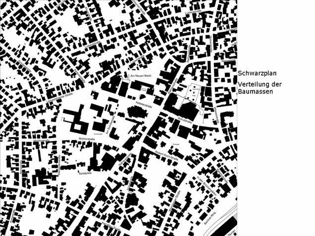 Schwarzplan - Verteilung der Baumassen Schwarzplan - Verteilung der Baumassen