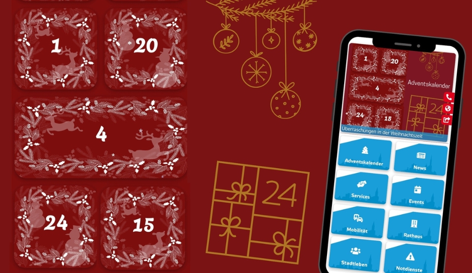 Handybildschirm mit Adventskalender