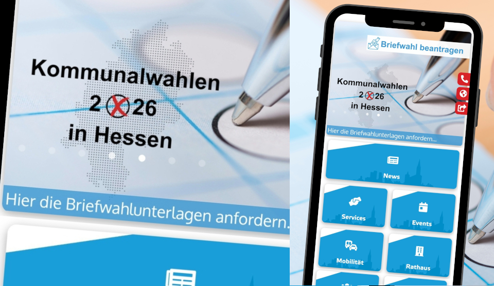 Smartphone mit Kommunalwahl Hessen Briefwahl