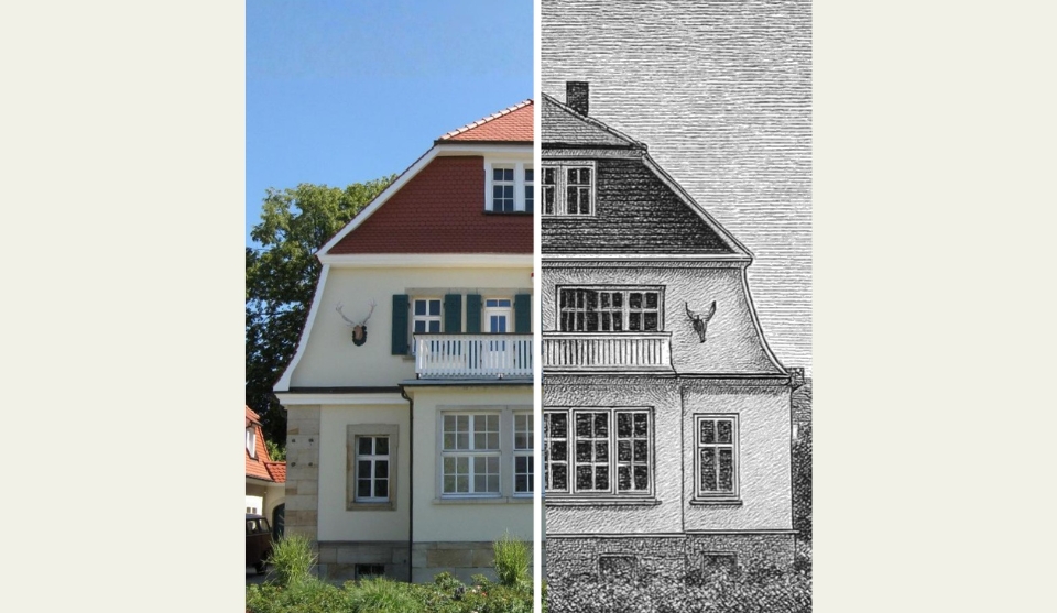 Motiv vom Museum Viernheim halbseitig mit einem Druck dargestellt.