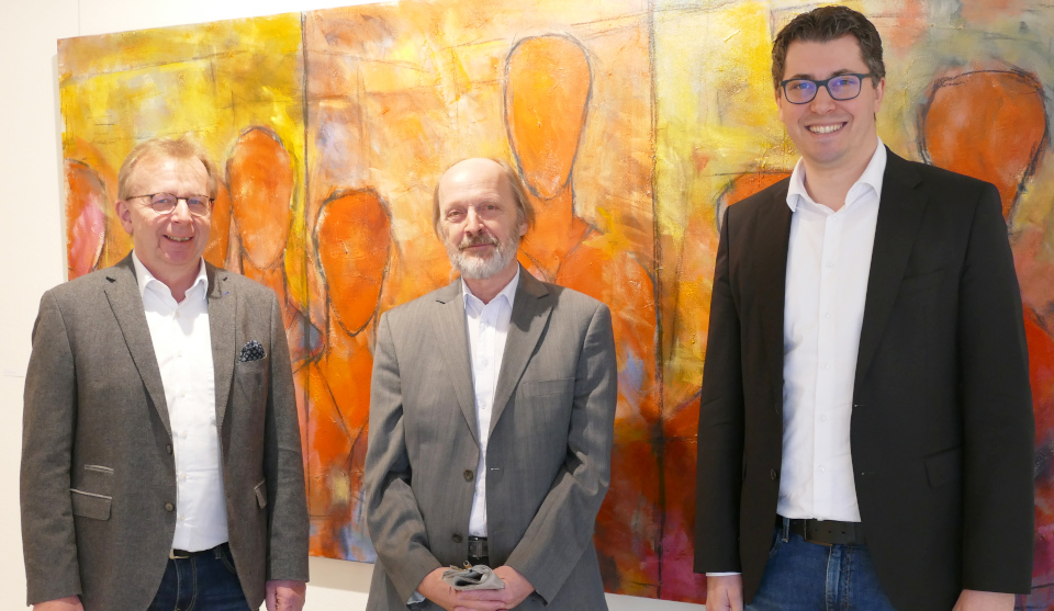 Bürgermeister Matthias Baaß, Michael Fleischer und Philipp Haas