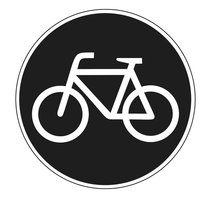 Symbol schwarz mit weißem Fahrrad