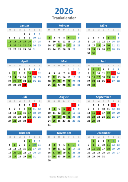 Traukalender 2026