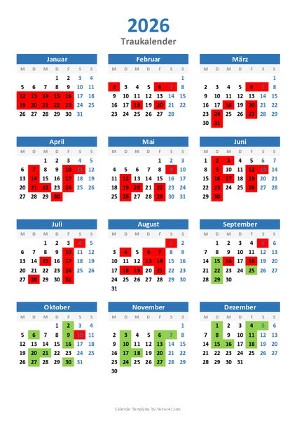 Traukalender 2026