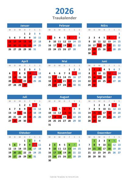 Traukalender 2026