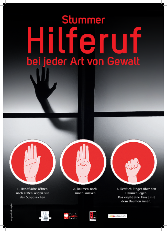 Plakat mit Handsymbol