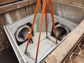 Schacht Industriestraße in der Grube