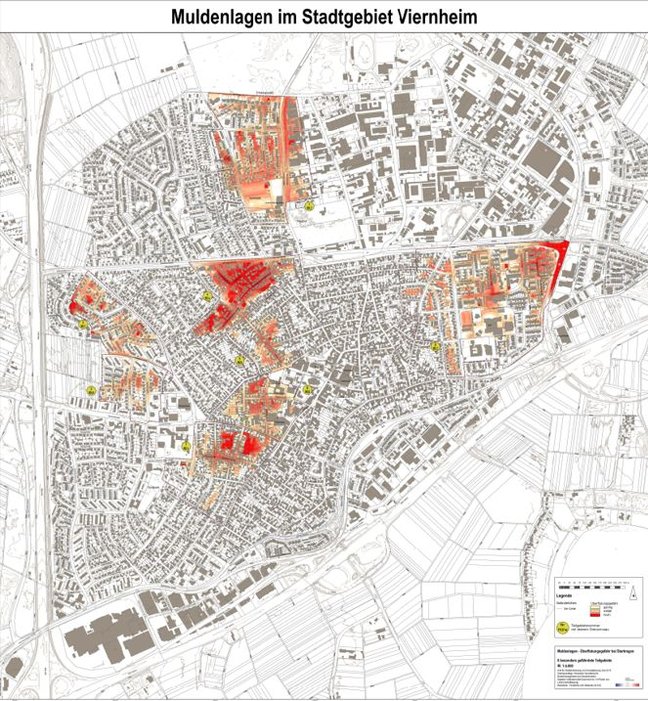 Muldenlagen Stadtgebiet Viernheim Karte Muldenlagen Stadtgebiet Viernheim