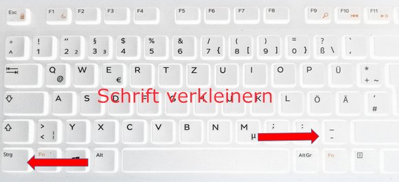 Schrift verkleinern Schrift verkleinern
