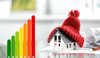 Kleines Haus mit roter Wollmütze und Energieanzeiger