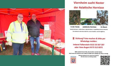 Imker Michael Falkenstein (links) und Hans Bugert