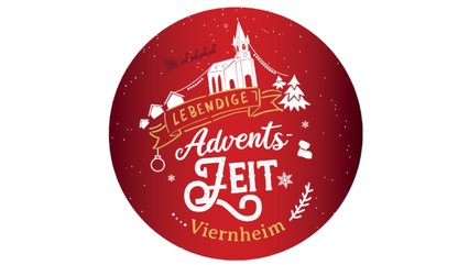 Rote Kugel mit Aufschrift Lebendige Adventszeit