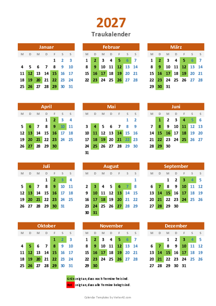 Traukalender 2027