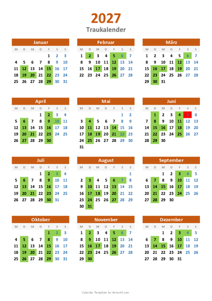 Traukalender 2027