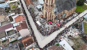 Viernheimer Fastnachtsumzug von oben