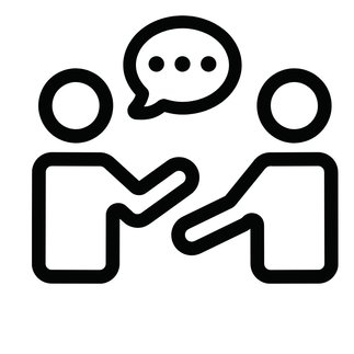 Menschen unterhalten sich mit Sprechblase