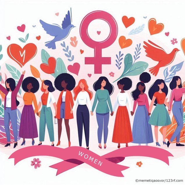 Frauen halten sich an den Händen