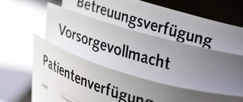 Betreuungsverfügung, Vorsorgevollmacht, Patientenverfügung