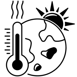 Thermometer und Weltkugel