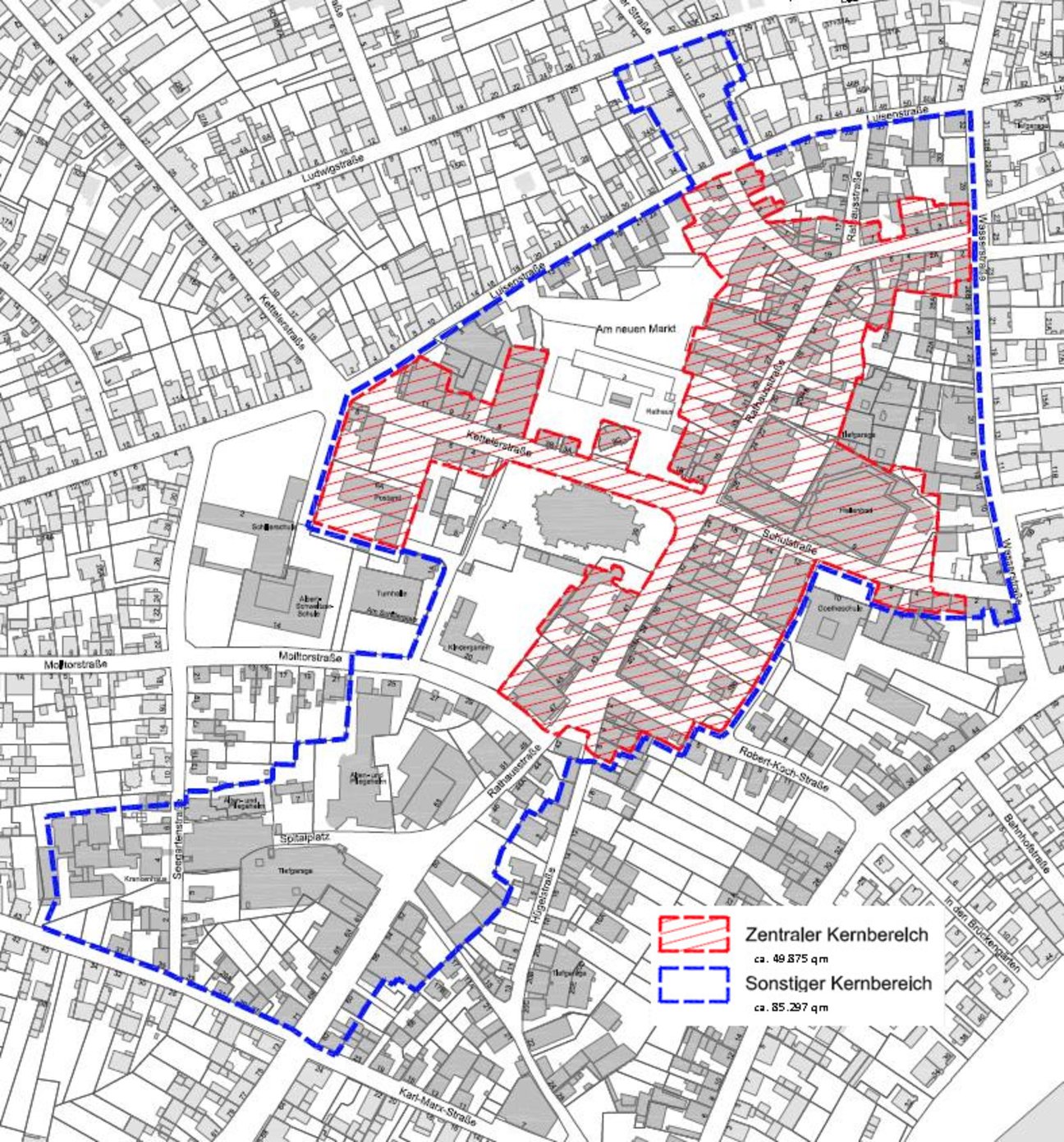 Abgrenzung des Fördergebietes lokale Ökonomie - Quelle: Stadt Viernheim Abgrenzung des Fördergebietes lokale Ökonomie - Quelle: Stadt Viernheim
