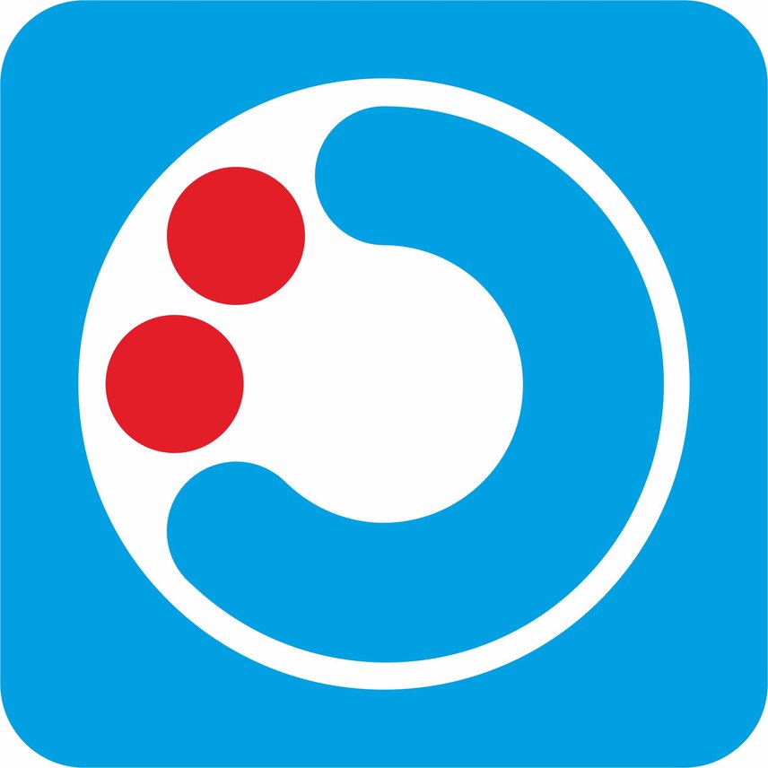 Logo Selbsthilfekontaktstelle blauer Kreis mit roten Augen