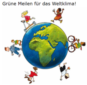 © Kleine Klimaschützer unterwegs Kinder laufen über Weltkugel