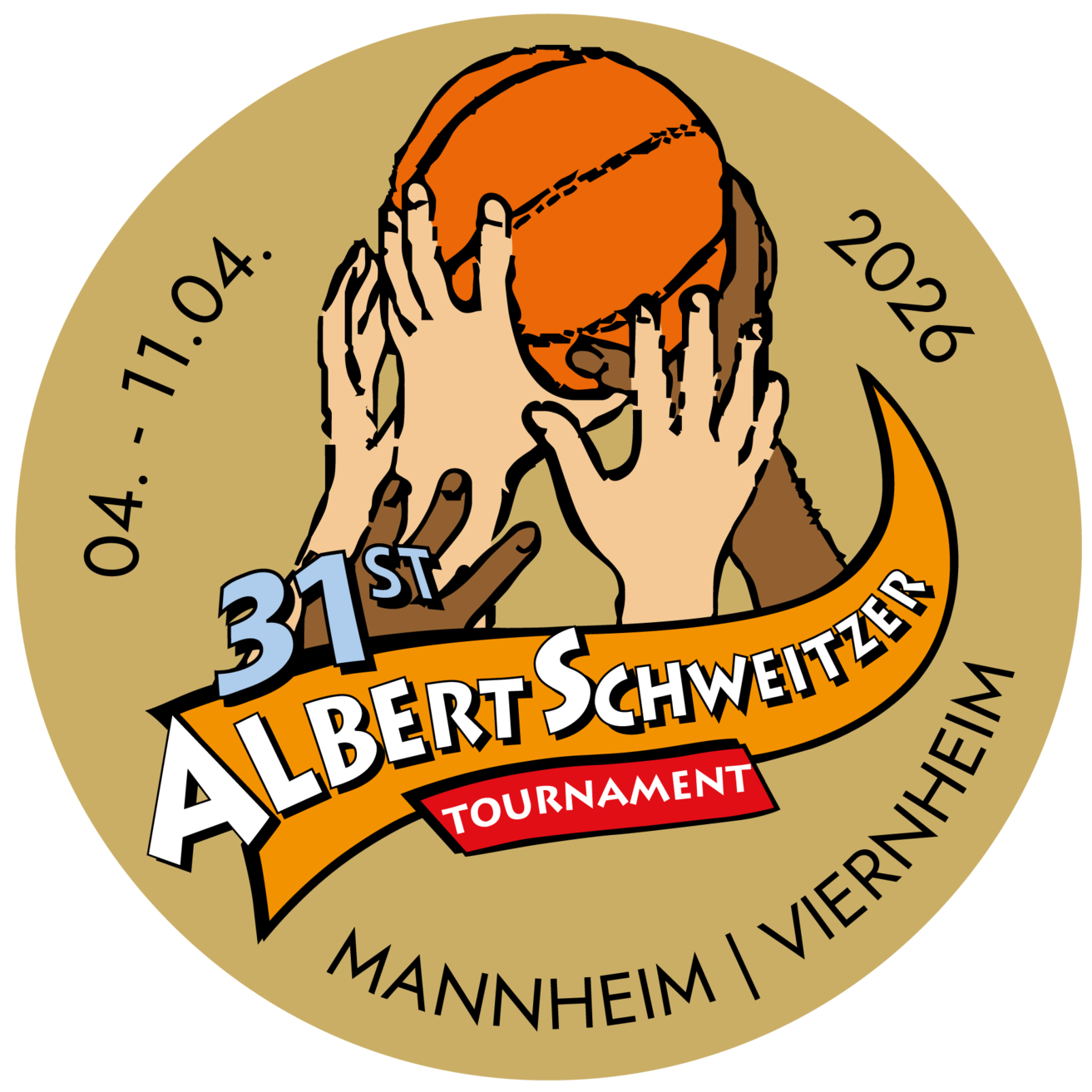 Hände mit Basketball