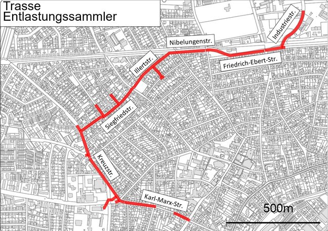 Trasse Entlastungssammler Karte Trasse Entlastungssammler