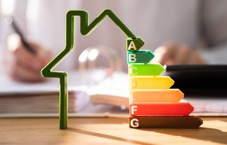 Haus mit Energieanzeige