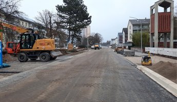 Baustelle mit Bagger